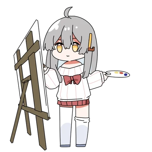 萝莉丝绘画的官方动作，图库示意